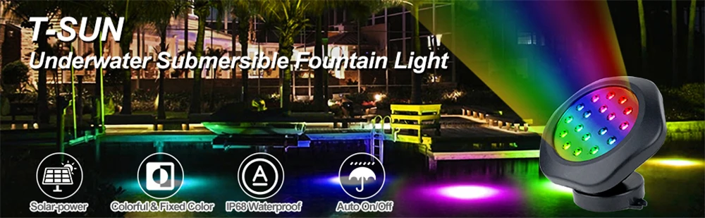 T-SUN 1/2/3/5 RGB Solar Light Outdoors IP65 Solar Lawn Light Solar Power Light For Garden Path Pool Decoration Underwater Light solar outside lights