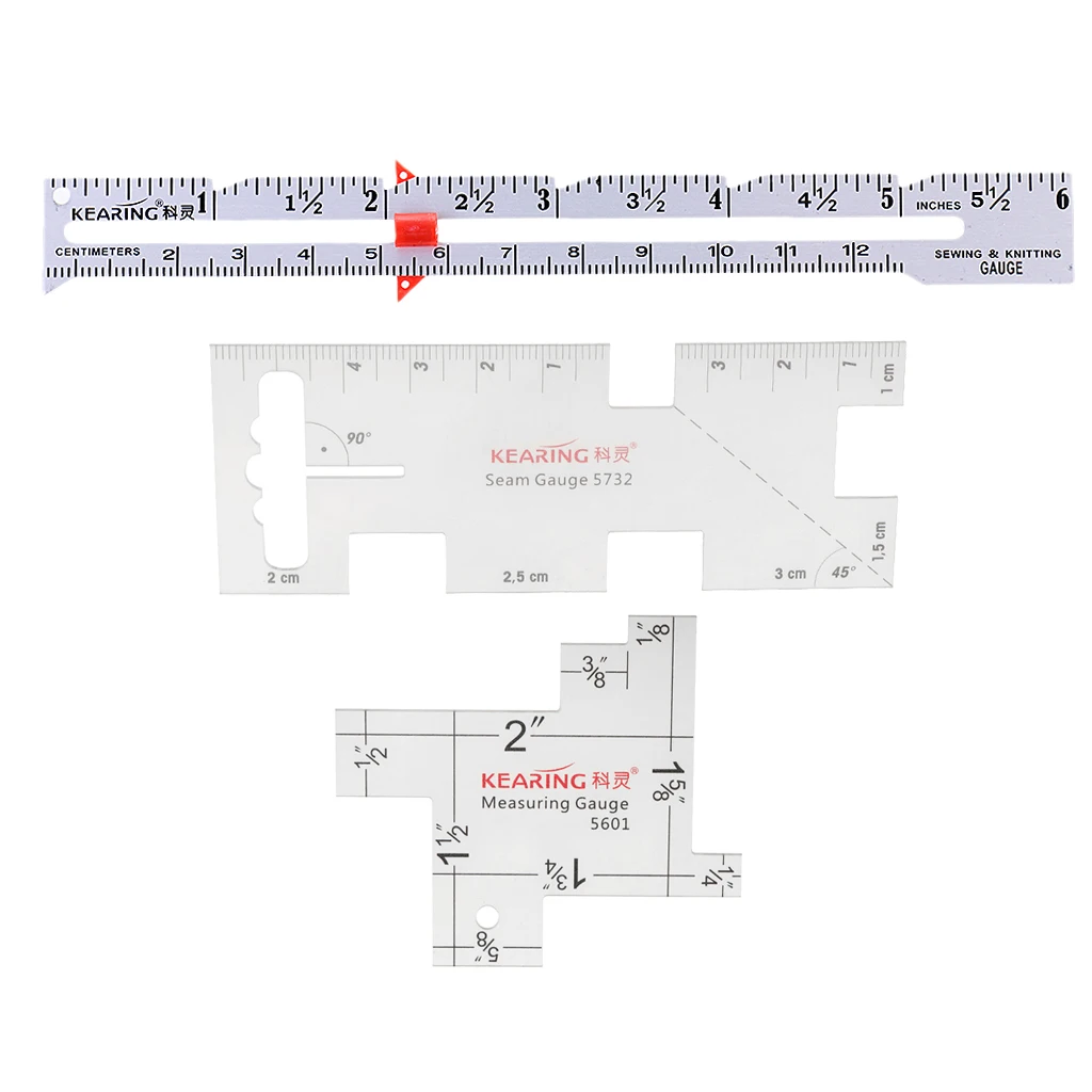 3Pcs/Set Sewing Knitting Measuring Gauge Quilting Ruler for DIY Patchwork
