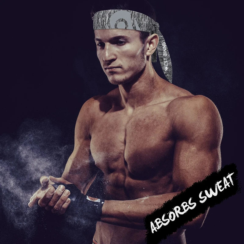 Description Picture 2 of itemWEST BIKING Absorbent Cycling Headband Men Women Sweatband Yoga Hair Bands Non-slip Quick Dry Sports Running Fitness Hairband