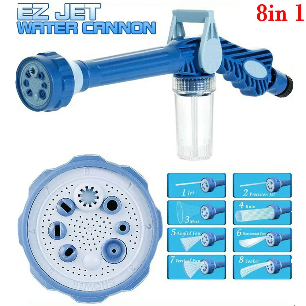 Washing Tool 8 In 1 Jet Spray Gun Soap Dispenser Garden Watering Hose Nozzle Dispenser Pump