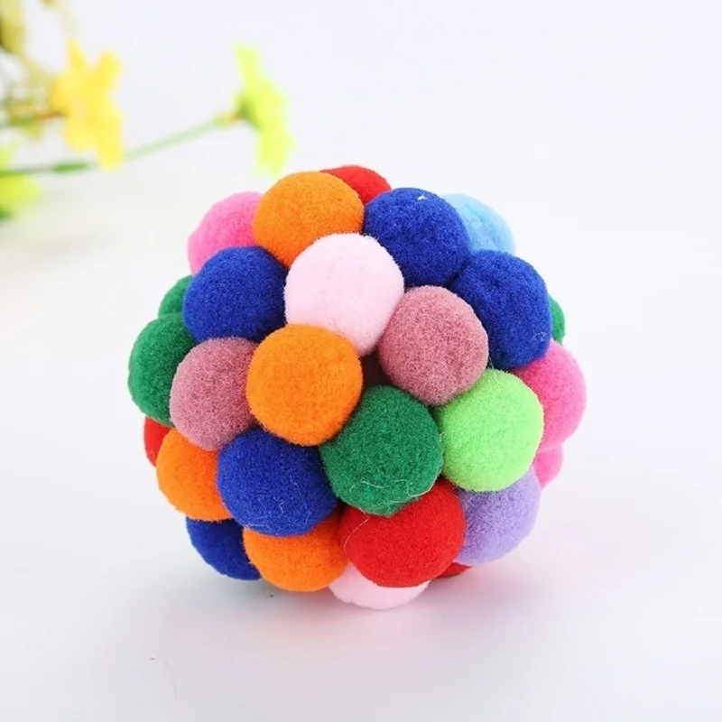 1 Piece Funny Cats Bouncy Ball Toys Kitten Plush Bell Ball Mouse Toy Planet Ball Cat Chew Toys Interactive Pet Accessories