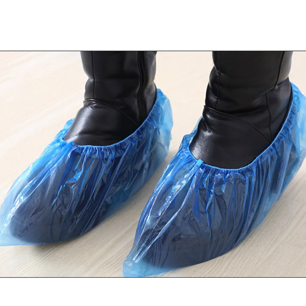 100Pcs Disposable Shoe Covers Disposable Plastic Thick Outdoor Rainy