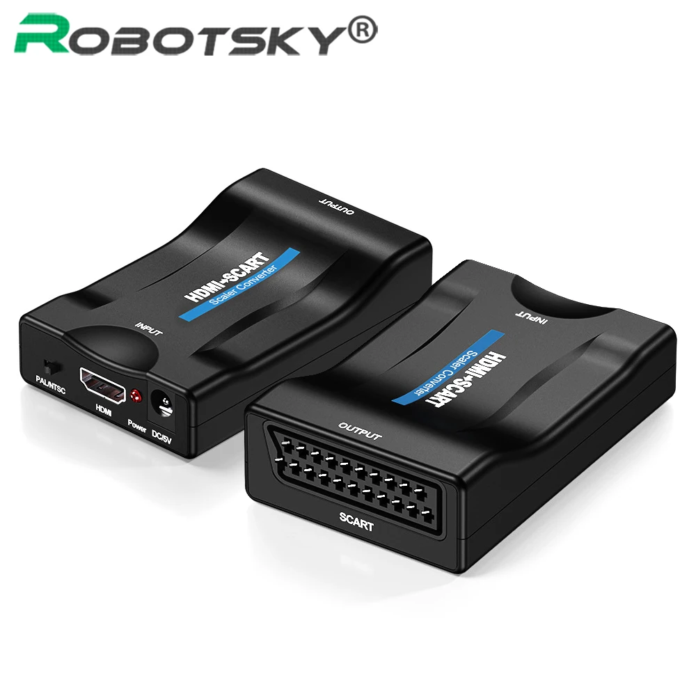 

1080p HDMI To SCART Converter HD Receiver TV DVD Audio Upscale Converter Adapter Cable HDMI 1.4 HDMI To SCART Adapter
