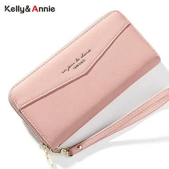 

HOT Wristband Clutch Wallets Women Soft Leather Female Long Purses Card Holder Zipper Coin & Cell Phone Pocket Cartera Wallet