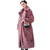 2022 New Women Winter Warm Faux Fur Coat Thick Women Long Coat Turn Down Collar Women Warm Coat With Belt Casaco Feminino ► Photo 2/6