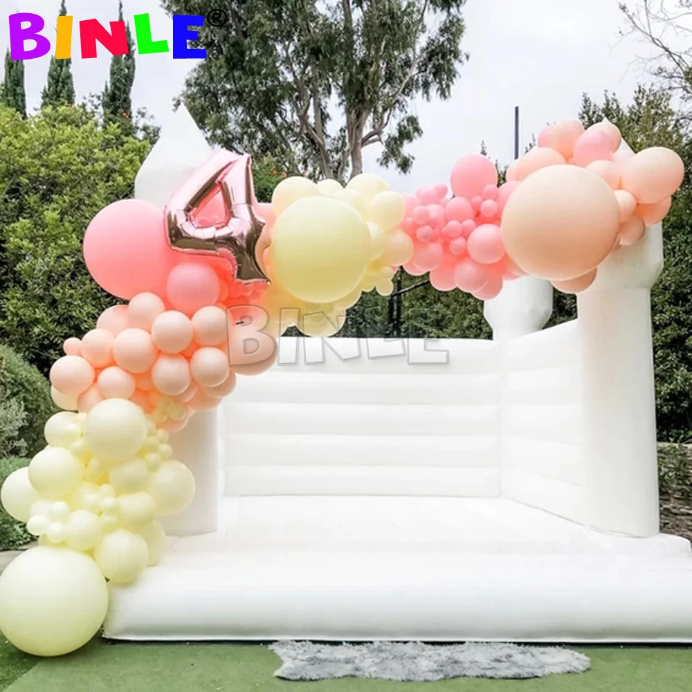 

Stylish 13x13ft PVC Adult Kids white jumper Inflatable Wedding Bouncy Castle Bounce House Tent With Blower For Commercial rental