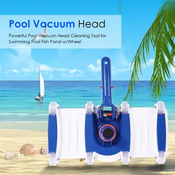

Powerful Pool Vacuum Head Cleaning Tool Portable Durable Strengthen Remove Stains for Swimming Pool Fish Pond with Wheels