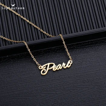 

Personalized Font Letter Pendant Necklaces Stainless Steel Gold Chain Custom Name Necklace for Women Gifts Islamic Jewelry