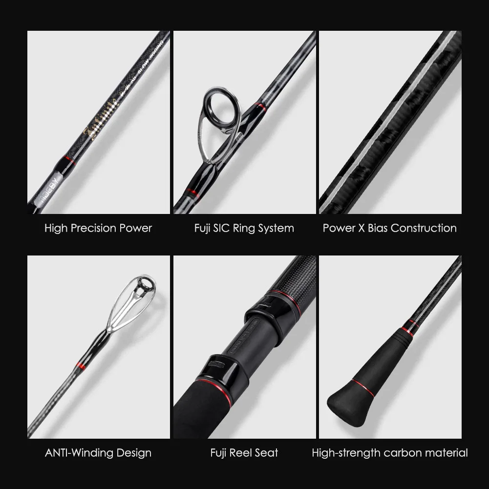 NOEBY Slow Jigging Rod 1.91m 1.96m Fuji SIC Ring Carbon Spinning