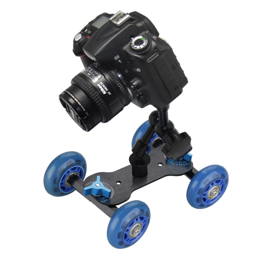 Mini Desktop Camera Ferroviarie Tabella Car Dolly Video Slider Traccia Per D5100 D7000 D800 80D 5D 7D Dslr Fotografia In Studio Accessori