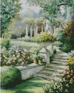 

Beautiful Garden, Park Scenery Sewing Kit Embroidery Needlework 14CT Unprinted Cross Stitch Kits DIY Handmade HomeDecor