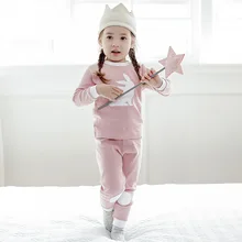 Vaenait/ Детский костюм в Корейском стиле пижама для маленьких девочек из чистого хлопка с длинными рукавами и героями мультфильмов стиль на осень и зиму