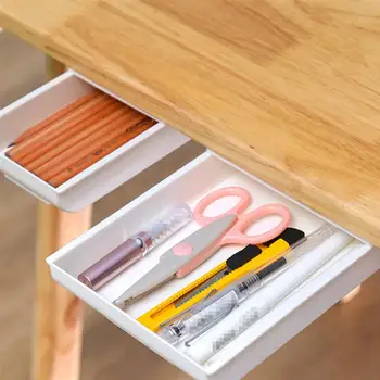 

1pc Hanging Container Drawer Style Storage Box Under Table Desk Storage Box