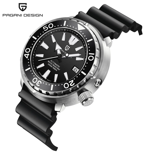PAGANI DESIGN New 45MM Tuna Diving Wristwatch Men's 300M Waterproof Mechanical Automatic Watches Ceramic Bezel Relogio Masculino 
