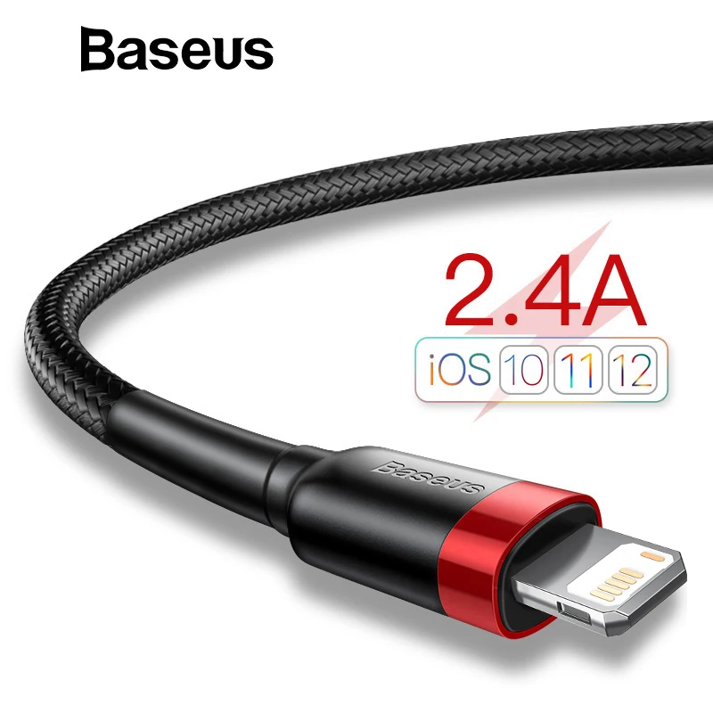 Baseus USB кабель для iPhone 11 Pro Max Xs X 8 Plus Кабель 2.4A кабель для быстрой зарядки для iPhone 7 SE зарядный кабель USB кабель для передачи данных|Кабели для мобильных телефонов| | АлиЭкспресс