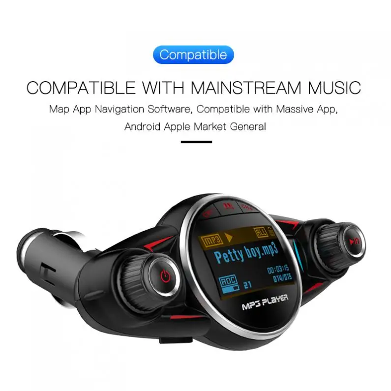 BT08 двойной USB Bluetooth fm-передатчик Аудио Автомобильный MP3-плеер беспроводной в автомобиле fm-модулятор с ЖК-дисплеем/быстрая зарядка