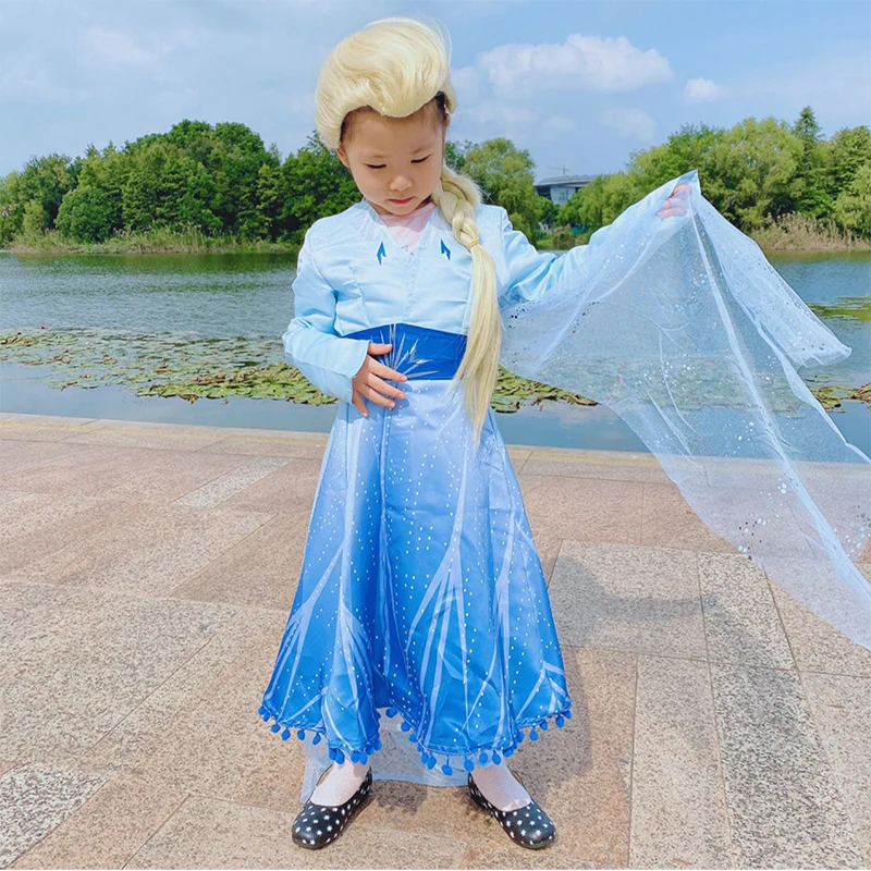 Платье Эльзы «Frozen2» Одежда для девочек-подростков принцесса Аиша, рождественский подарок, маскарадные костюмы, платье принцессы для дня рождения