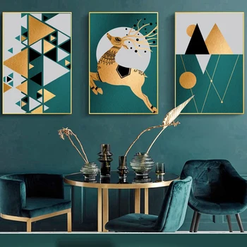 

Anime Poster Abstract Golden Deer Painting Blue Print Gold Joker Islam Wall Art Picture Decor for Room Cuadros Canvas Art 5-32