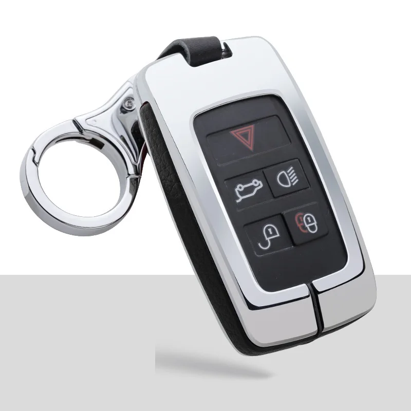 Silver Black Высокое качество кожаный автомобильный брелок& металлический Футляр для ключей брелок для Land Rover Range Rover Discovery 5 Спортивные - Название цвета: Silver Black