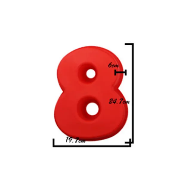 10 Inches Large Arabic Numeral Silicone Mold 0-9 Number Shape Baking Mold Wedding Birthday Anniversary Cake Decoration Tool 8