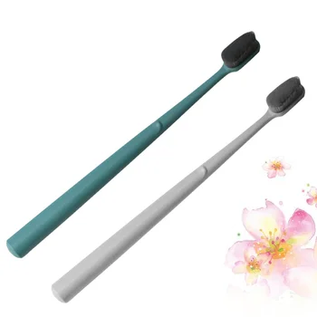 

2pcs Soft Bristle Toothbrush Nylon Soft Bristle Toothbrush Adult Toothbrushes Portable Single Tube Toothbrush (Random Color)