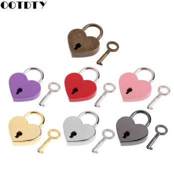 

Heart Shape Vintage Old Antique Style Mini Archaize Padlocks Key Lock With key