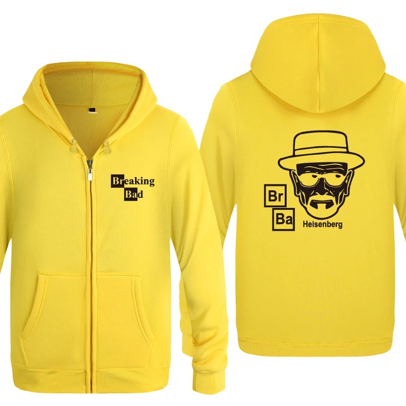 BREAKING BAD HEISENBERG свитшоты мужские мужские с молнией с капюшоном флисовые толстовки кардиганы
