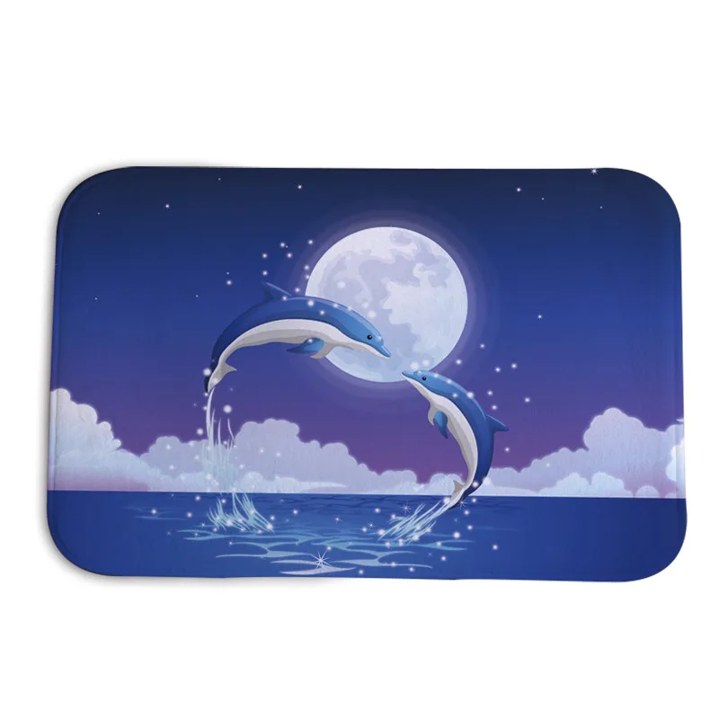 Style 3 Dolphins Мульти-стиль 3D ванная комната Противоскользящий коврик и кухня влагопоглощающий коврик фланель Ванная комната дверной коврик украшение для дома - Цвет: Style 3 Dolphins
