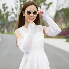 Calymel, женские летние длинные перчатки с защитой от ультрафиолета, сетчатые кружевные однотонные солнцезащитные сверхлегкие перчатки