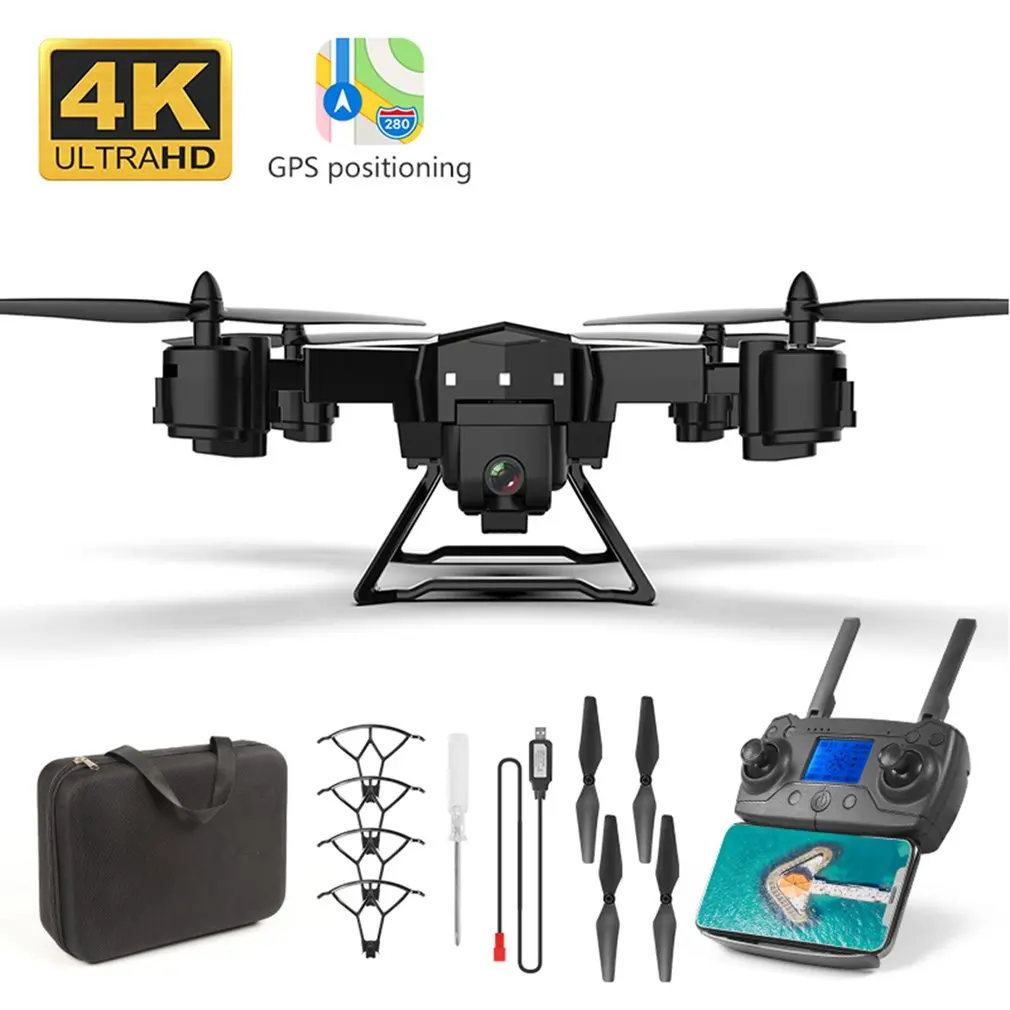 KY601g 5G Wi-Fi дрона с дистанционным управлением 4-осевой GPS антенна HD Камера FPV удержания высоты Geature фото видео Ду самолет Квадрокоптер вертолет - Цвет: black 1B