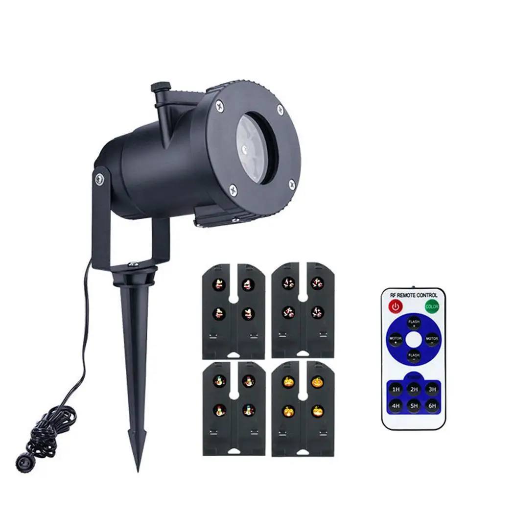 Садовый газон лампы проектора лампы светодиодный Спайк свет Пейзаж Водонепроницаемый дистанционное управление 4-8 м 4 Вт Рождественская вечеринка ночник