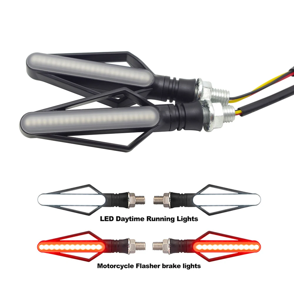 

Motorcycle Turn Signals LED Light Flowing Water Blinker Flashing Indicator Tail FOR vespa px 200 honda goldwing sportster fz1n