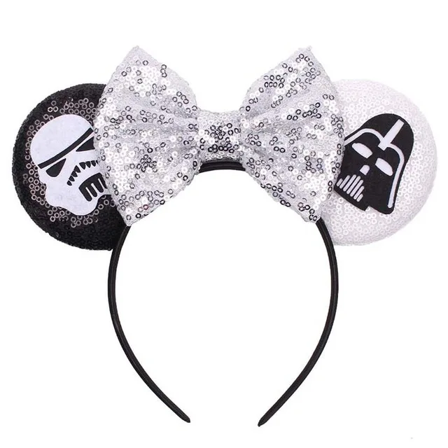 Disney Mickey Stitch Frozen Ears Headband Sequins Hair Bows Charactor For Women Festival Hairband Girls Hair Accessories Party color1