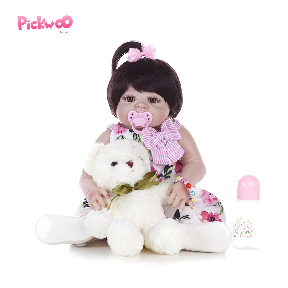 

Pickwoo bebes reborn doll 48cm 55cm Baby girl Dolls soft Silicone Boneca Reborn Brinquedos Bonecas children's gifts toys plamate