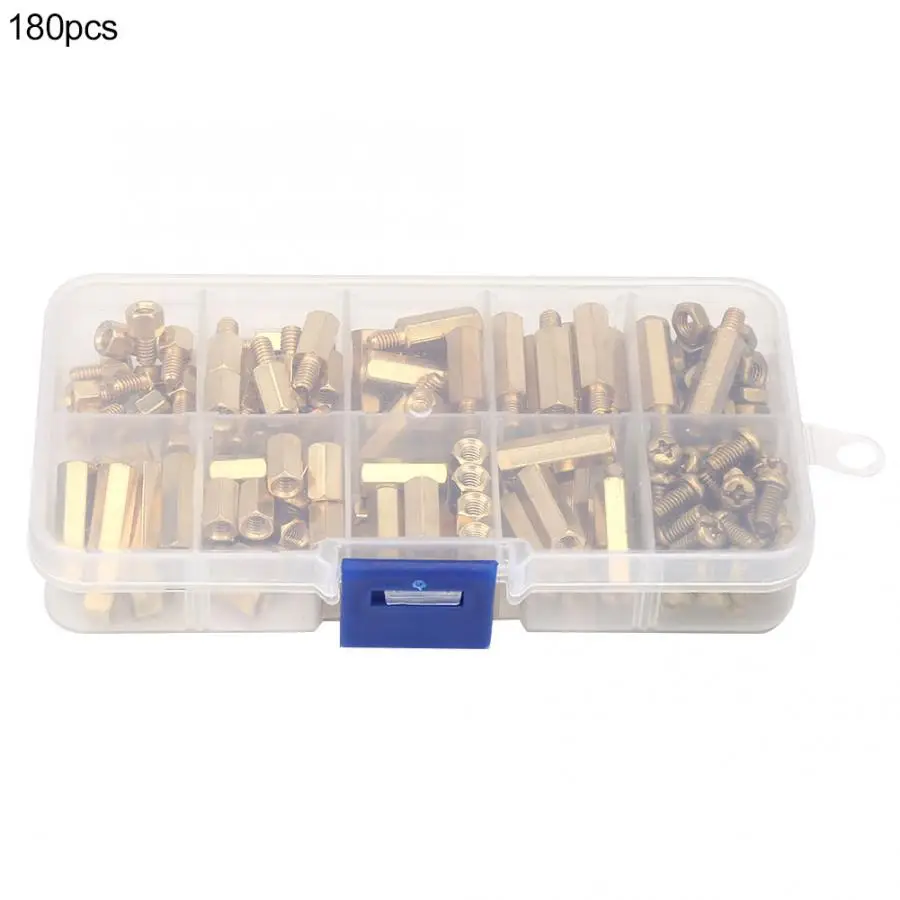 

180pcs M4 Copper Hex Standoff Isolation Column with M4 Cross Screw&Hex Nut Set