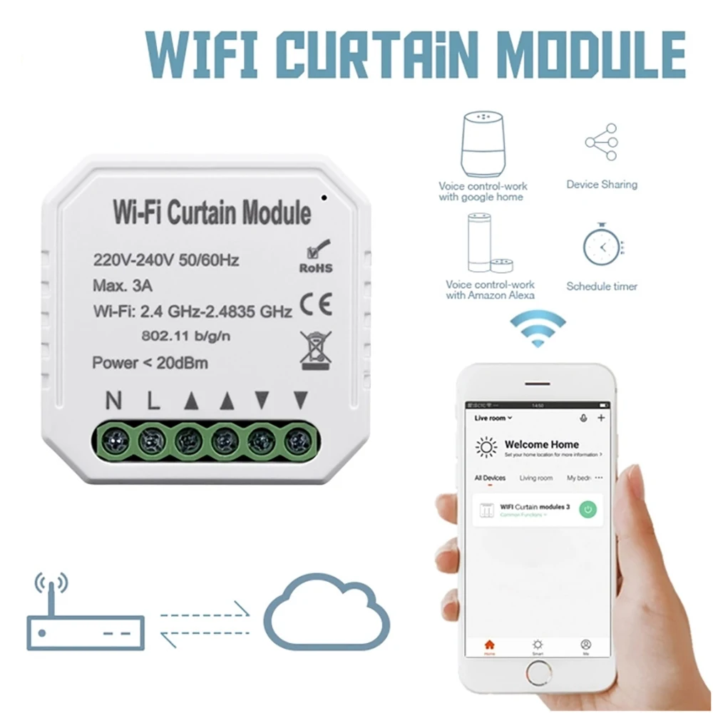 Tuya WIFI Curtain Switch Module Smart Shutter Blinds Timer Switch ...