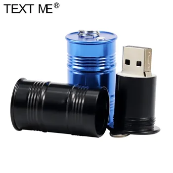 

TEXT ME Oil drum USB flash drive 32 GB USB stick 64 GB metal USB pen drive 4GB 8GB 16GB PenDrive