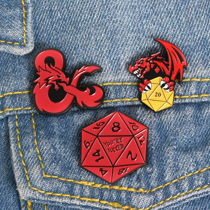 RNG красное пламя металлическая брошь с эмалью мультфильм Скорпион Spitfire дракон волшебный креативный рюкзак булавка пальто ювелирные изделия подарок