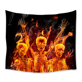 

Mandala Skull Fire Printed Tapestry Art Table Cloth Beach Towel Tablecloth Wall Hanging Blanket Yoga Mat Halloween Tapestry