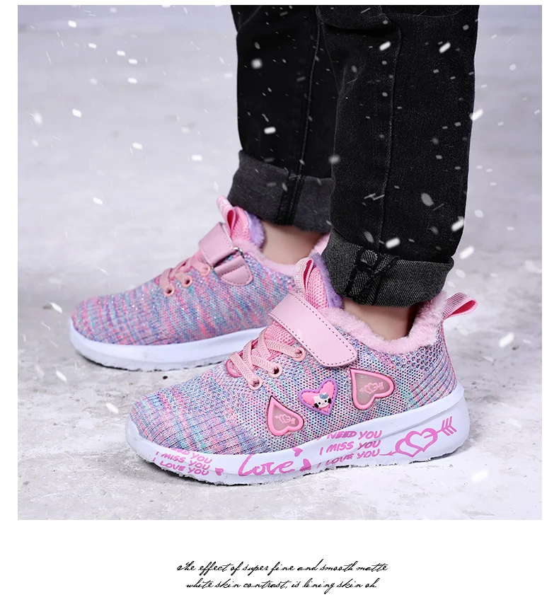 Children Mesh Casual Shoes Girl Sneakers Kids Banner Sport Footwear Kids Shoes for Girl Light Shoes Cute Pink Flat Shoes Winter