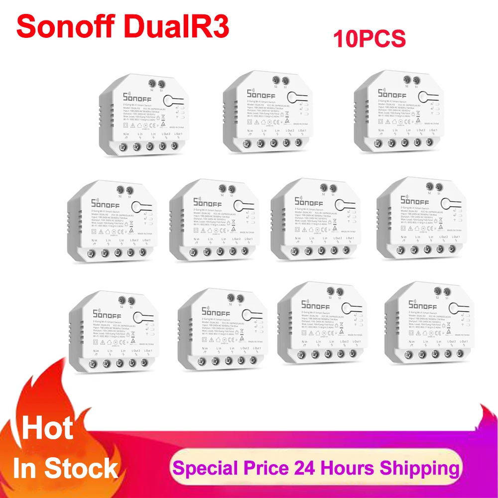 Двойное реле Sonoff Dual R3 с измерителем мощности умный мини-переключатель сделай сам