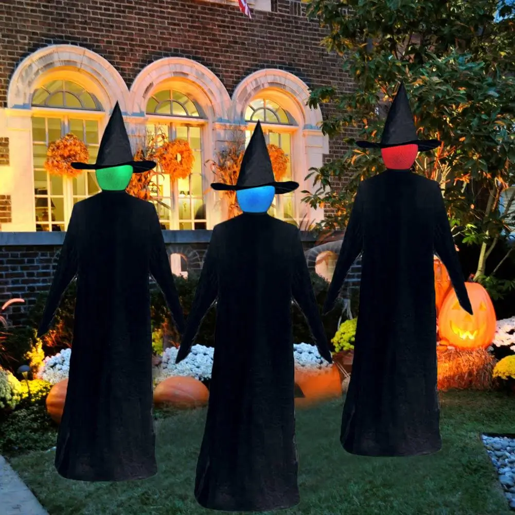 Halloween Light-Up Holding Hands and Screaming Faceless Witches