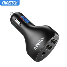 CHOETECH автомобильное зарядное устройство 30 Вт Мощность доставки тип-c мобильного телефона зарядное устройство для samsung Note 8/S8/S8+ другой смартфон USB зарядное устройство