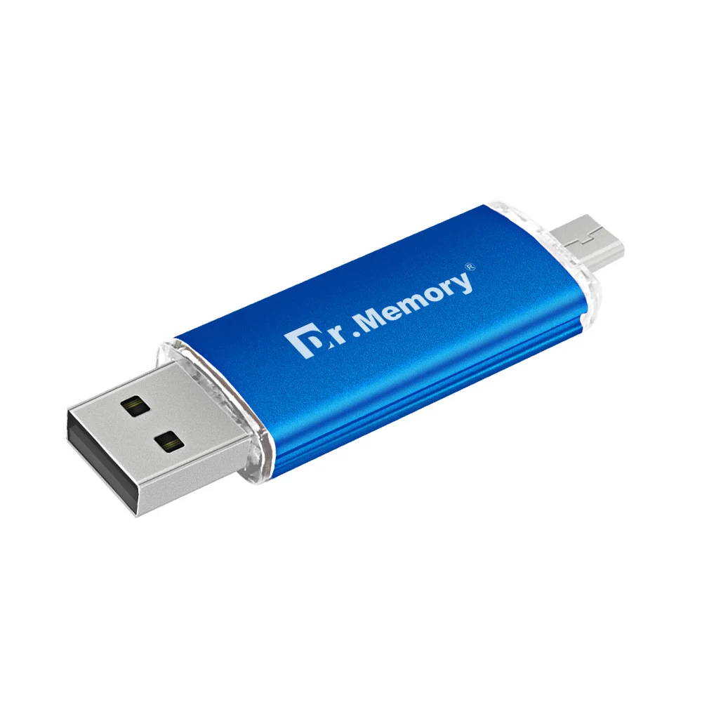 Dr.memory OTG USB Flash Drive 32GB 64GB Pen Drive 128GB Pendrive Micro USB For Samsung Huawei Android Phone Stick 4GB 8GB 16GB - Цвет: Blue