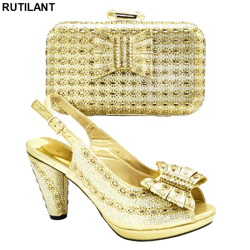 

New Fashion Shoe and Bag for Nigeria Party Matching Shoes and Bag Set In Heels Designer Shoes Women Luxury 2019 Buckle Strap