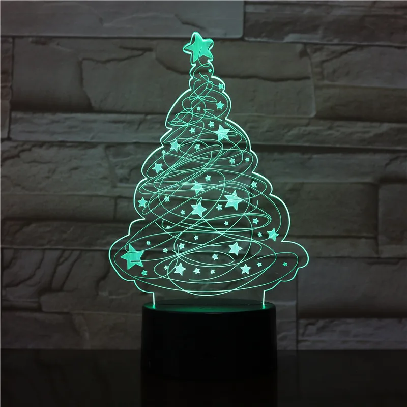 3D LED Christmas Tree Table Lamp USB Powered Night Light Desk lampe for