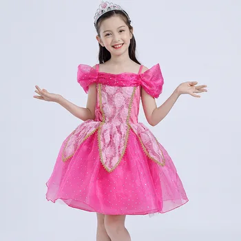 

Frozen 2 Fancy Girl Princess Dresses Elsa Anna Cinderella Sleeping Beauty Rapunzel Cosplay Elza Costume Children Party Clothes