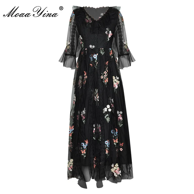 MoaaYina Fashion Designer dress Spring Autumn