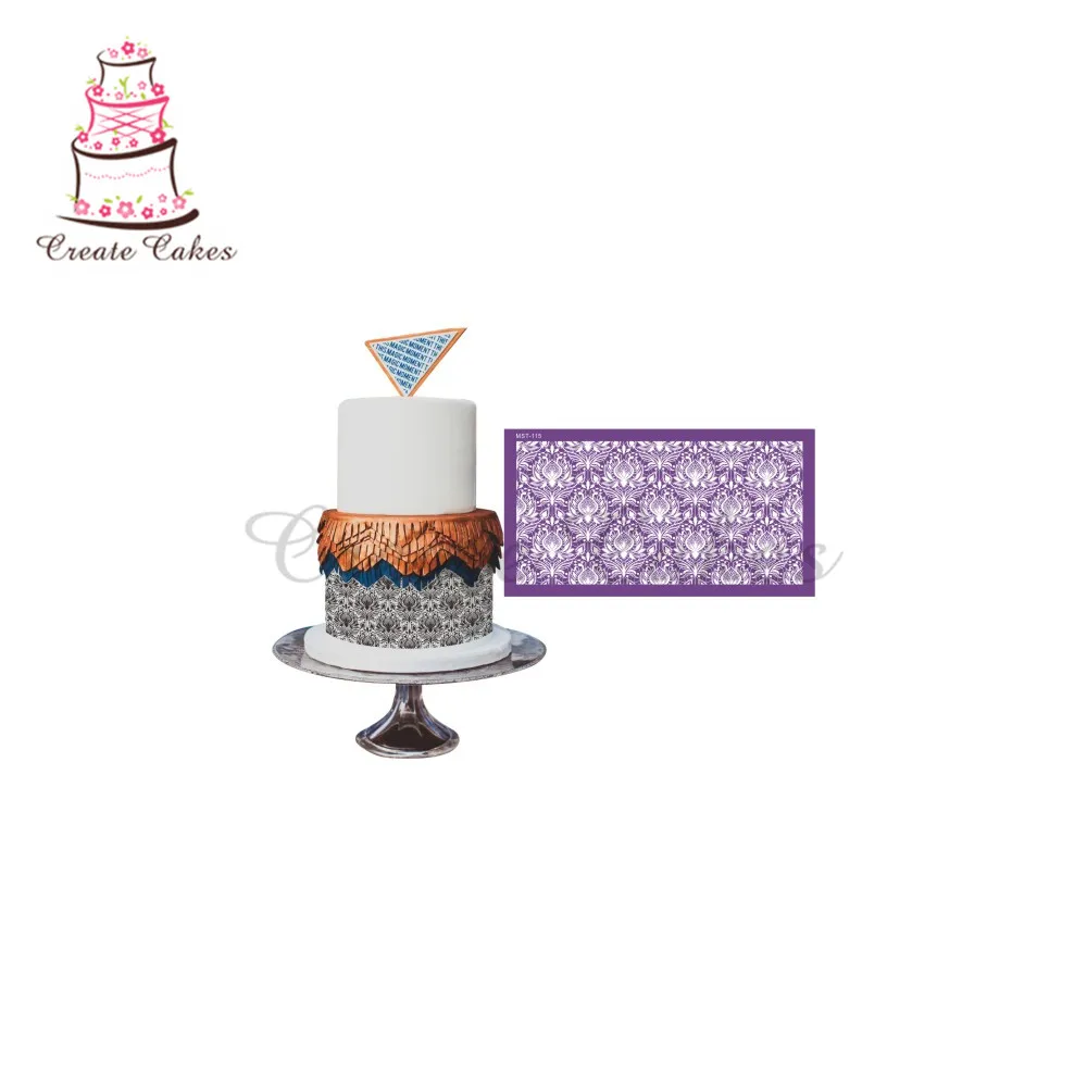 

Water Lily Cake Stencil New Mesh Stencils For Wedding Cake Border Stencils Fondant Mould Cake Decorating Tool Cake Mold