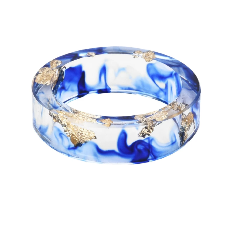 Очаровательные цветные круглые кольца для мужчин стиль кольцо из прозрачной смолы ручной работы высушенный цветок эпоксидные кольца для женщин ювелирные изделия